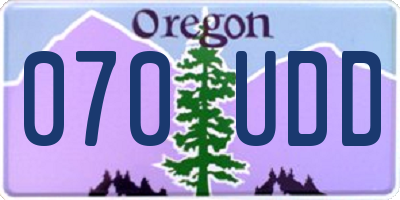 OR license plate 070UDD