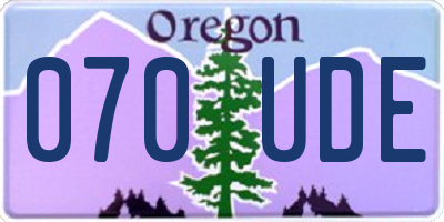 OR license plate 070UDE