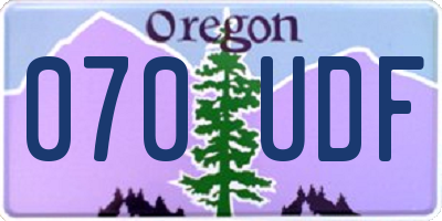OR license plate 070UDF