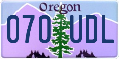 OR license plate 070UDL