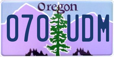 OR license plate 070UDM