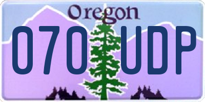 OR license plate 070UDP