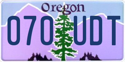 OR license plate 070UDT