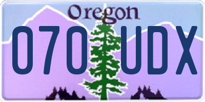 OR license plate 070UDX