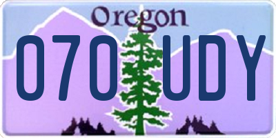 OR license plate 070UDY