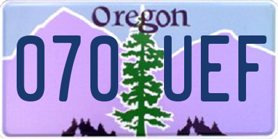 OR license plate 070UEF