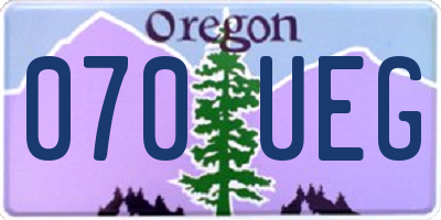 OR license plate 070UEG