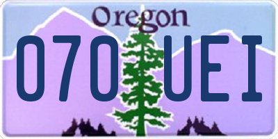OR license plate 070UEI