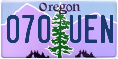 OR license plate 070UEN