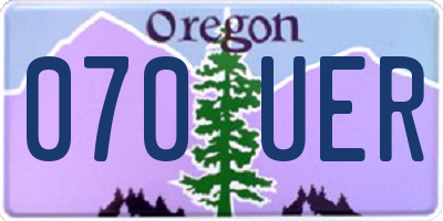 OR license plate 070UER