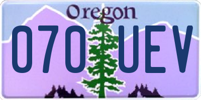 OR license plate 070UEV