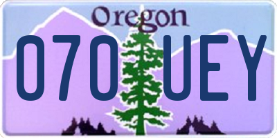 OR license plate 070UEY
