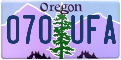 OR license plate 070UFA
