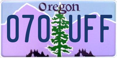 OR license plate 070UFF