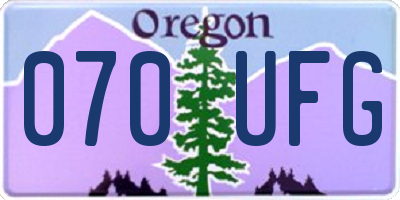 OR license plate 070UFG