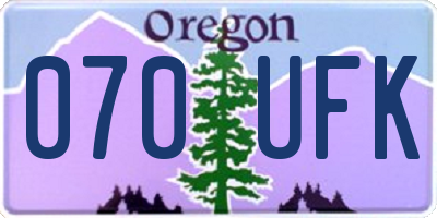 OR license plate 070UFK