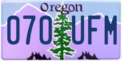 OR license plate 070UFM