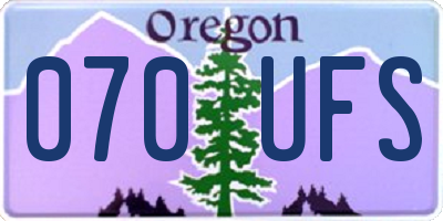 OR license plate 070UFS