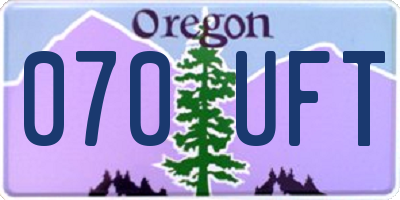 OR license plate 070UFT
