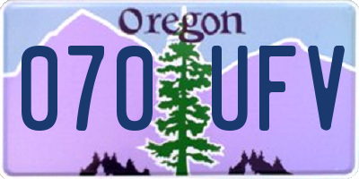 OR license plate 070UFV