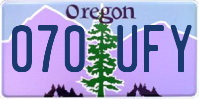 OR license plate 070UFY