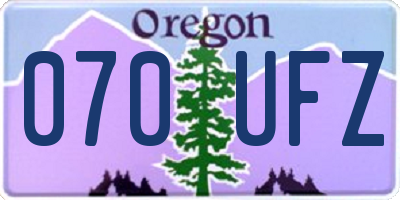 OR license plate 070UFZ