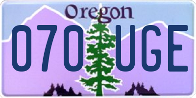 OR license plate 070UGE