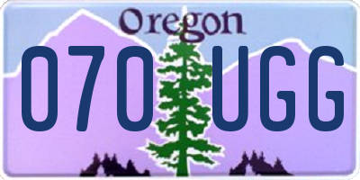 OR license plate 070UGG