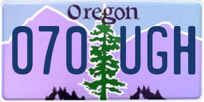 OR license plate 070UGH