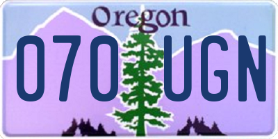 OR license plate 070UGN