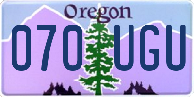 OR license plate 070UGU