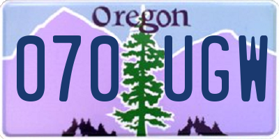 OR license plate 070UGW