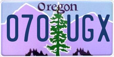 OR license plate 070UGX