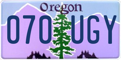 OR license plate 070UGY