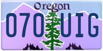 OR license plate 070UIG
