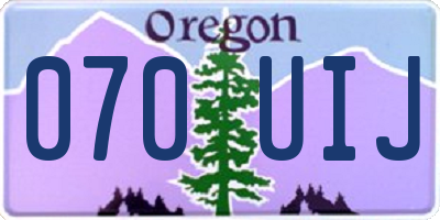 OR license plate 070UIJ