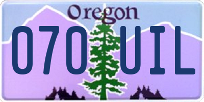 OR license plate 070UIL