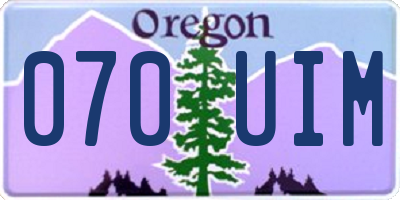 OR license plate 070UIM