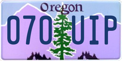 OR license plate 070UIP