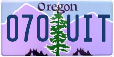 OR license plate 070UIT