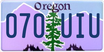 OR license plate 070UIU