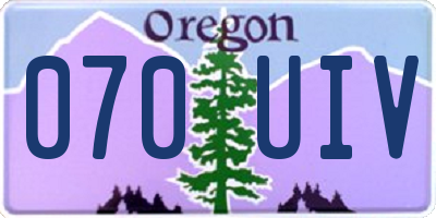 OR license plate 070UIV