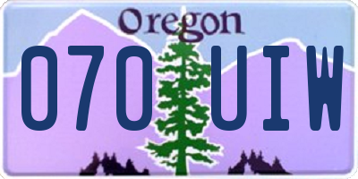 OR license plate 070UIW