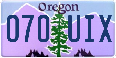 OR license plate 070UIX