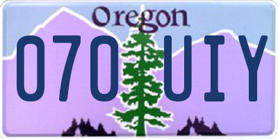 OR license plate 070UIY