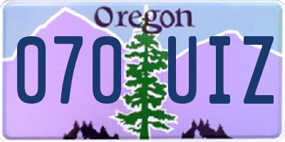 OR license plate 070UIZ
