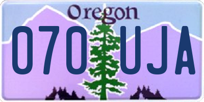 OR license plate 070UJA