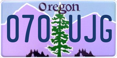 OR license plate 070UJG