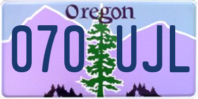 OR license plate 070UJL