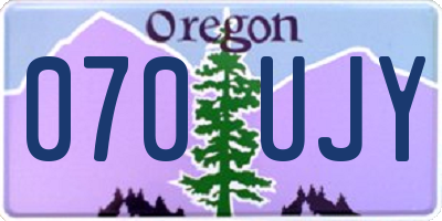 OR license plate 070UJY